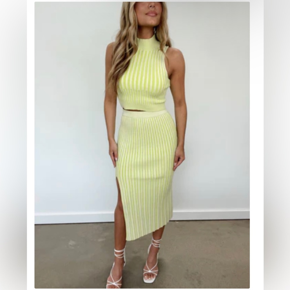 By Together lime skirt and cropped tank set